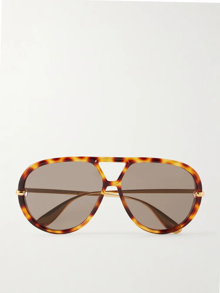 Drop aviator-style tortoiseshell acetate sunglasses