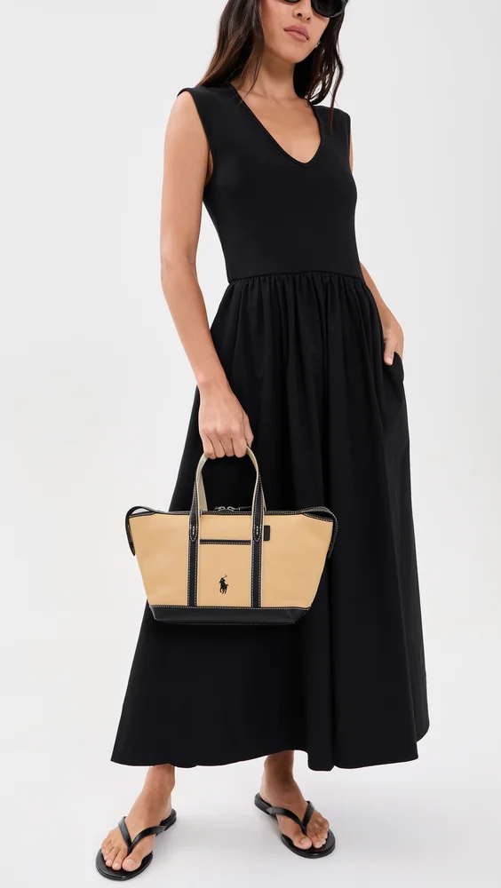 Cotton Canvas Small Shopper Tote