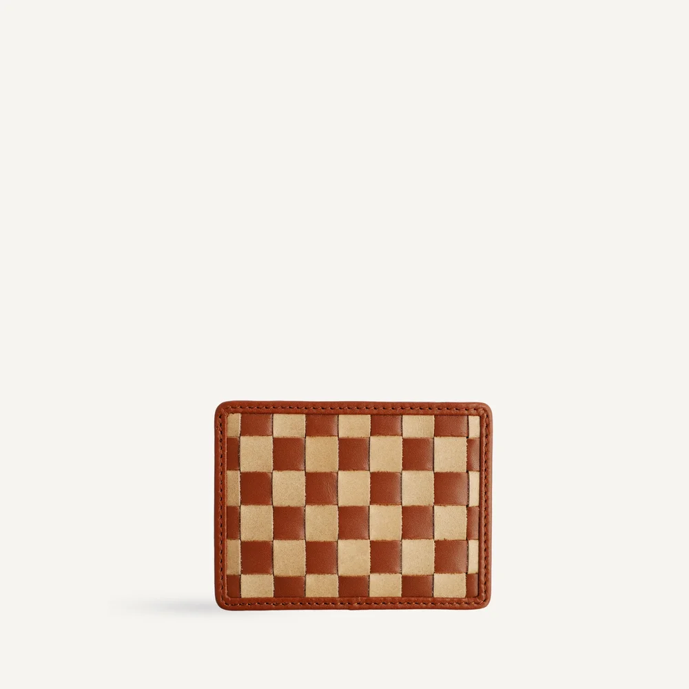 Nico Card Case, Caramel and Sienna Check
