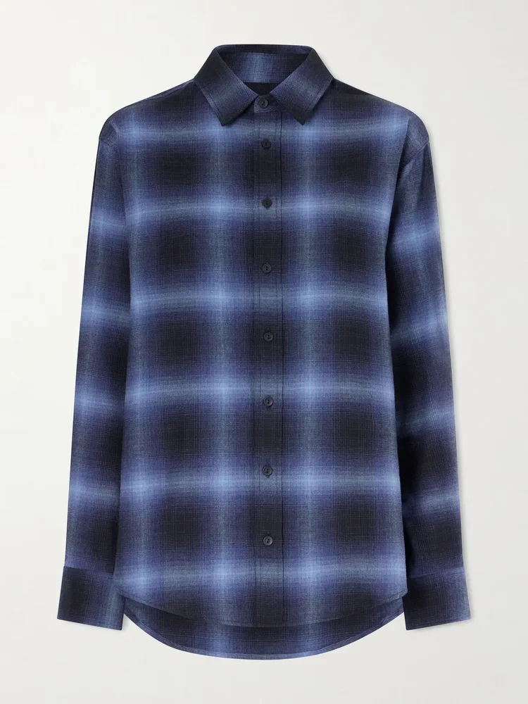 Checked cotton-flannel shirt