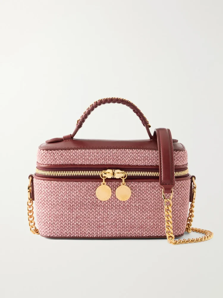 Falabella Vanity Case vegetarian material-trimmed raffia shoulder bag