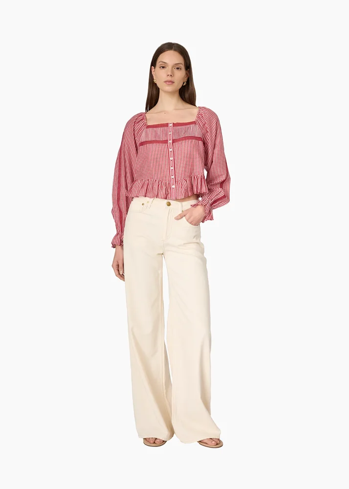 Anabela Silk Cotton Blouse Berry