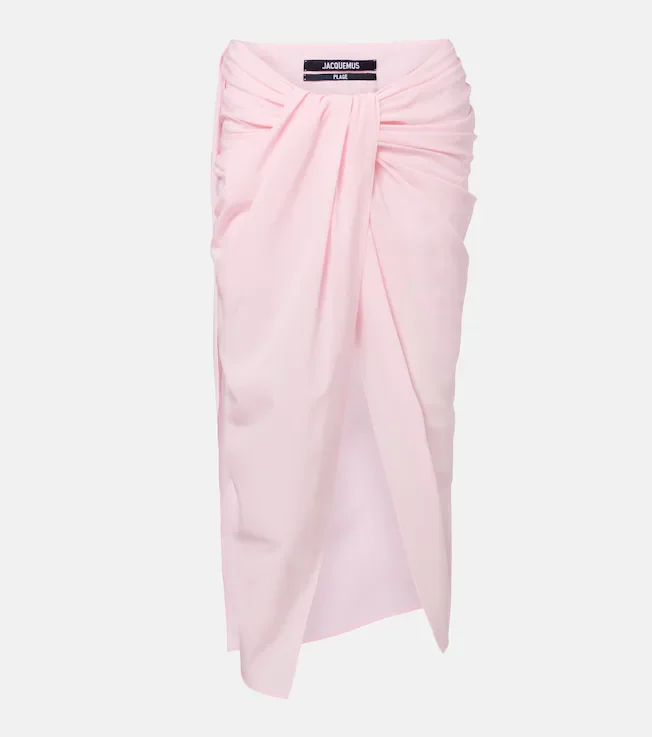 Paréo draped beach cover-up