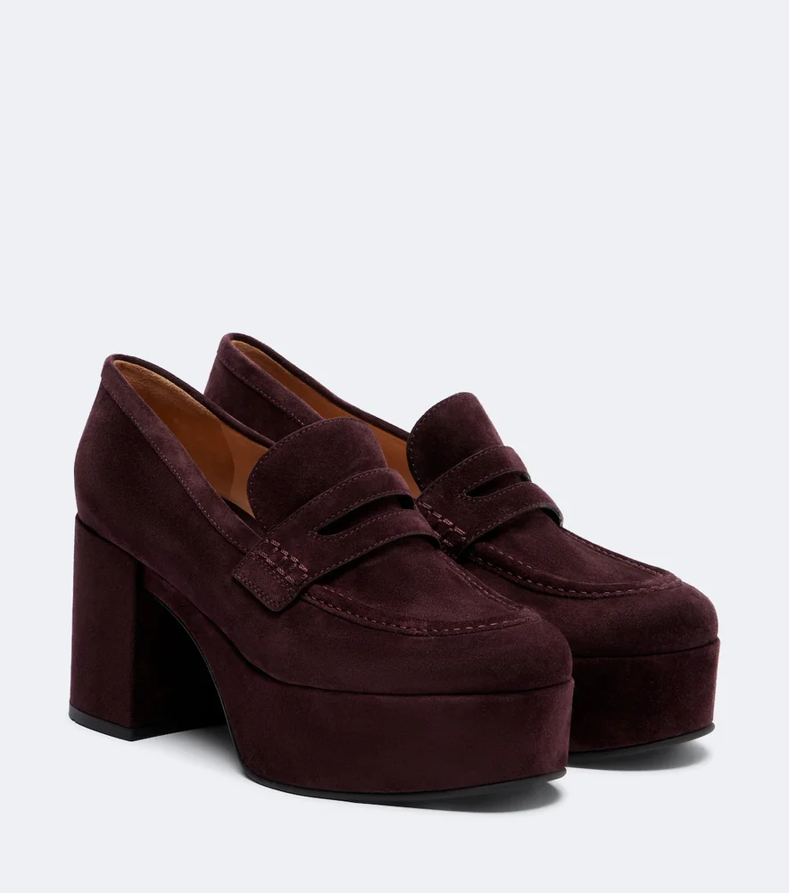 Jenna suede platform penny loafers
