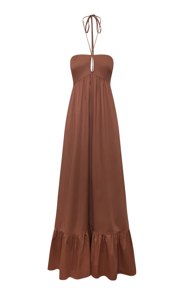 La Cocoa Strapless Cotton Maxi Dress
