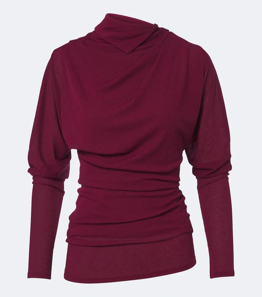 Golda draped jersey top
