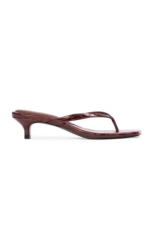 Kendal Croc Patent Leather Sandals