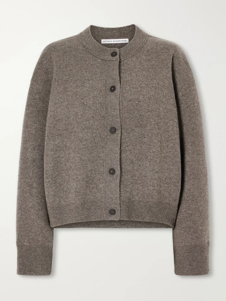 Arvine wool and cashmere-blend cardigan