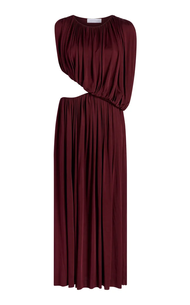 Gathered Draped Maxi Dress