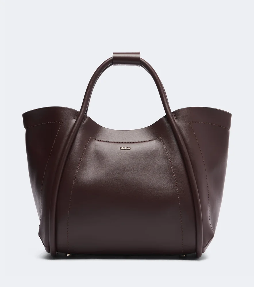 Medium leather top-handle bag