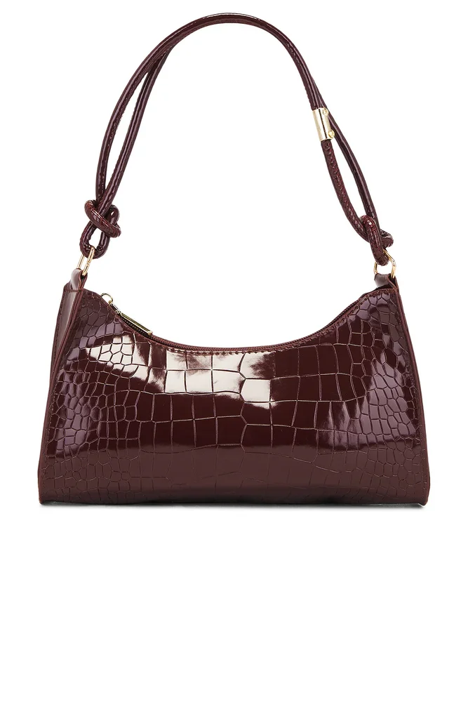 Carrie Saddle Pleated Vegan Leather Shoulder Bag