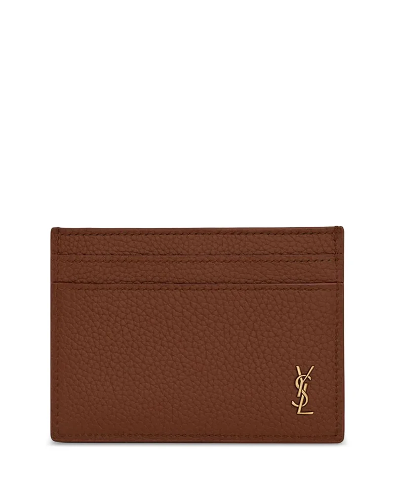 Tiny Cassandre Credit Card Case in Grained Leather