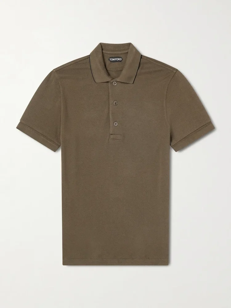 Slim-Fit Lyocell-Piqué Polo Shirt
