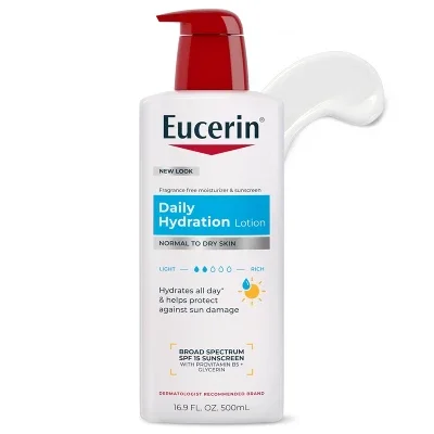 Eucerin Daily Hydration Broad Spectrum SPF 15 Body Lotion Unscented
