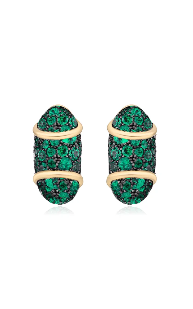 Vice 14K Yellow Gold Emerald Earrings