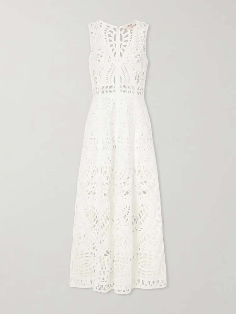 Vivienne Brisé cut-out cotton midi dress