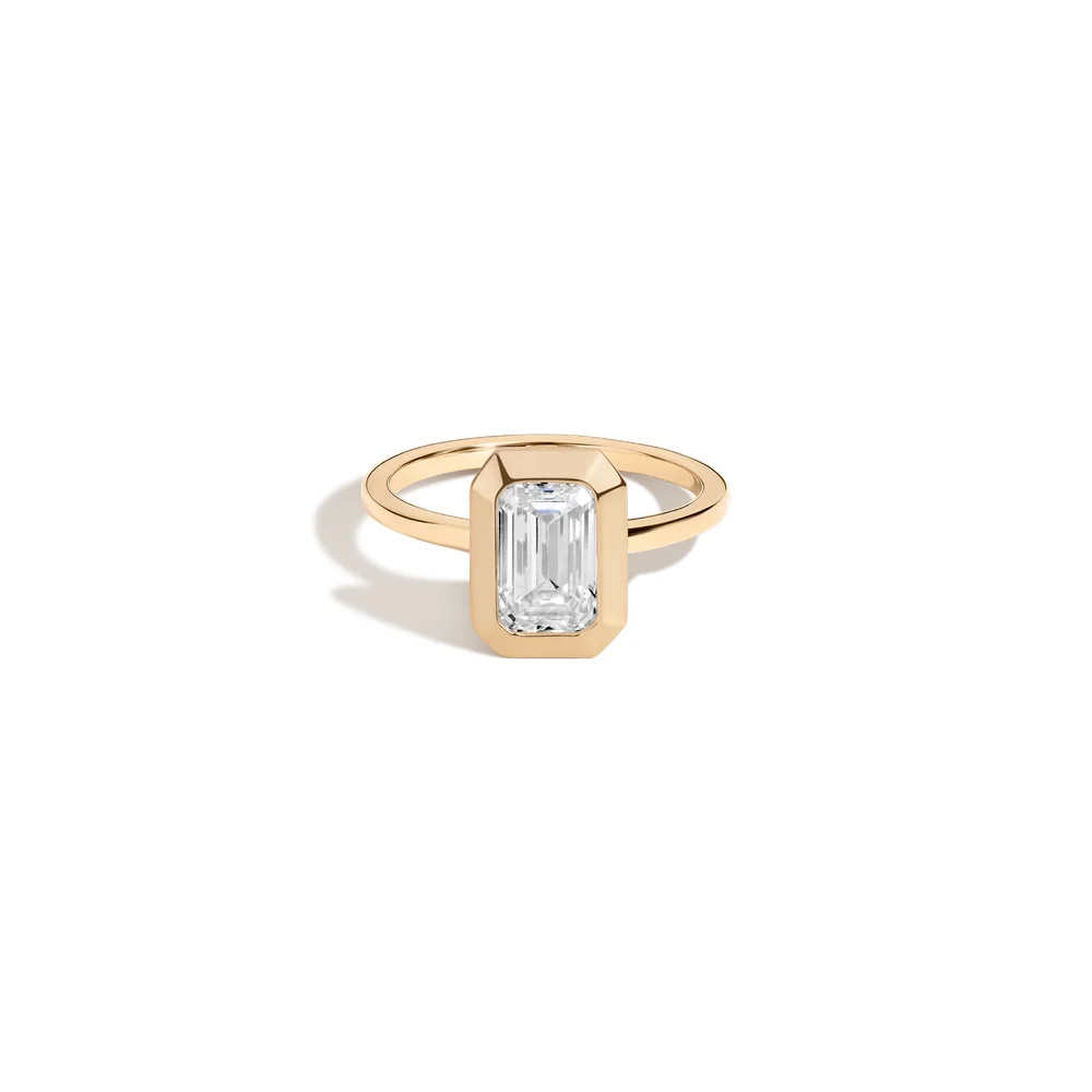 2ct Emerald Lab Grown Diamond Bezel Ring