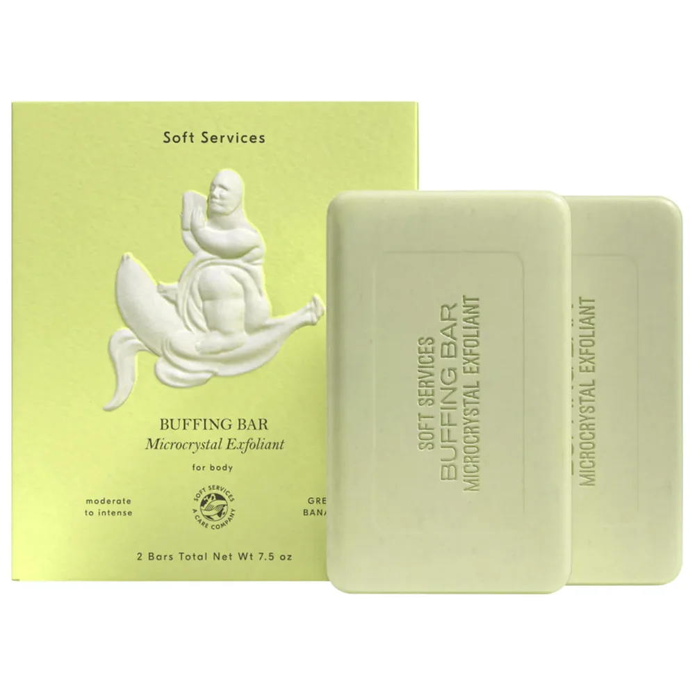 Green Banana Buffing Bar Exfoliating Body Bar for KP and Ingrown Hair (2 pack)