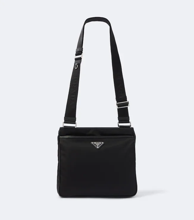 Re-Nylon leather-trimmed shoulder bag