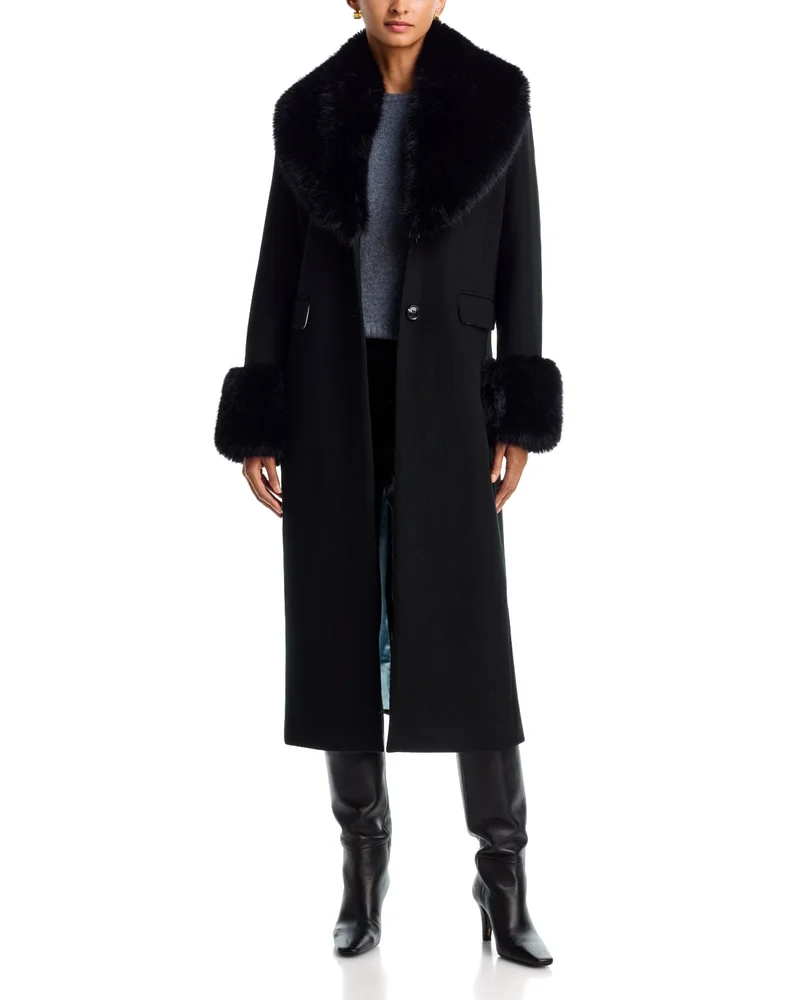 Long Coat with Faux Fur Trim - Exclusive