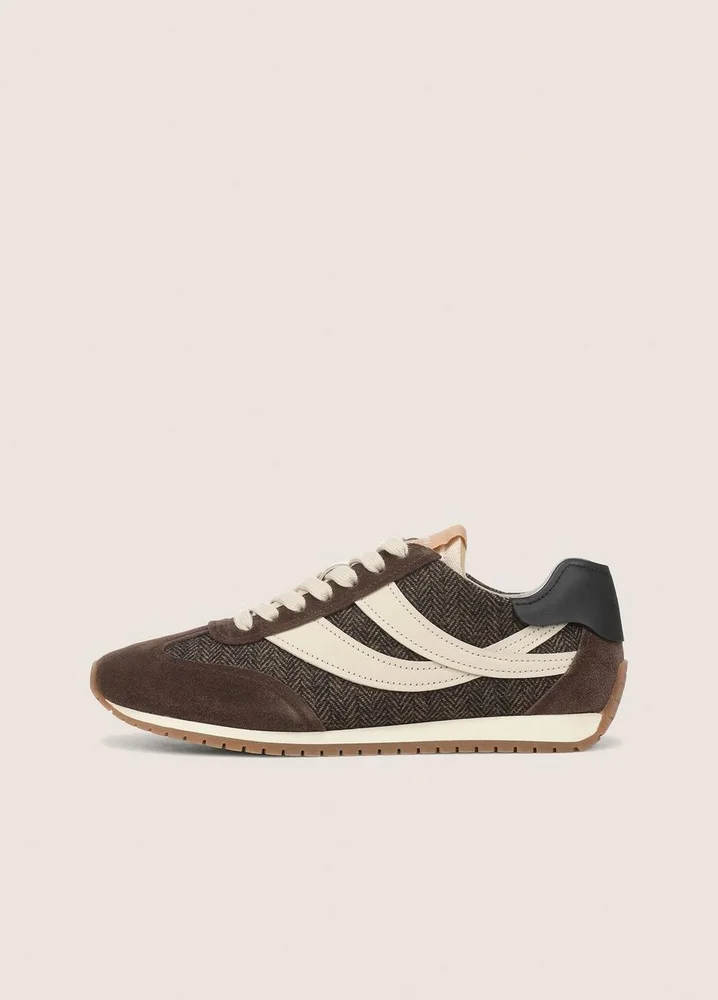 Oasis Suede & Herringbone Runner Sneaker