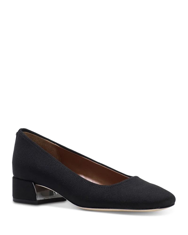 Women's Square Toe Block Heel Pumps