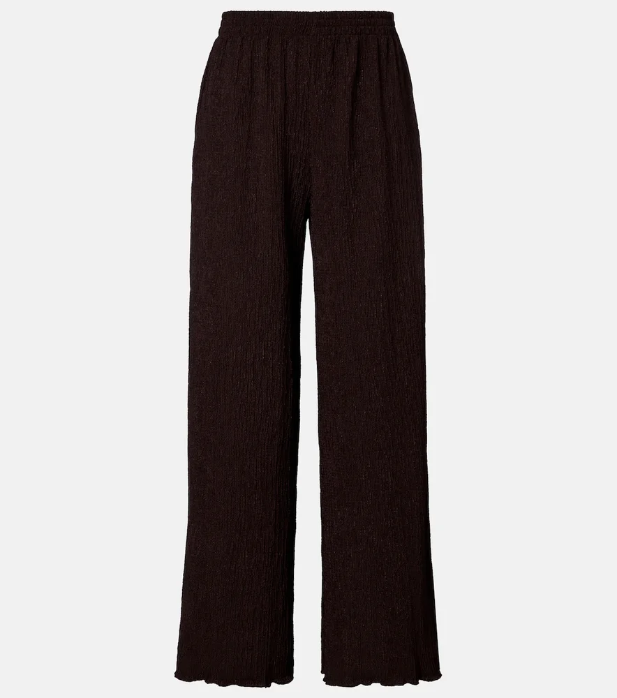 Mika seersucker wide-leg pants