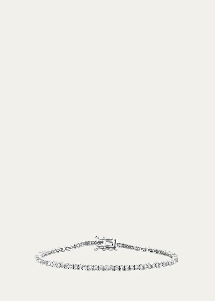 14K White Gold Diamond Tennis Bracelet, 6.75"L