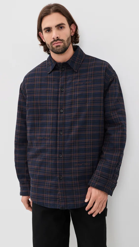 Check Flannel Padded Overshirt