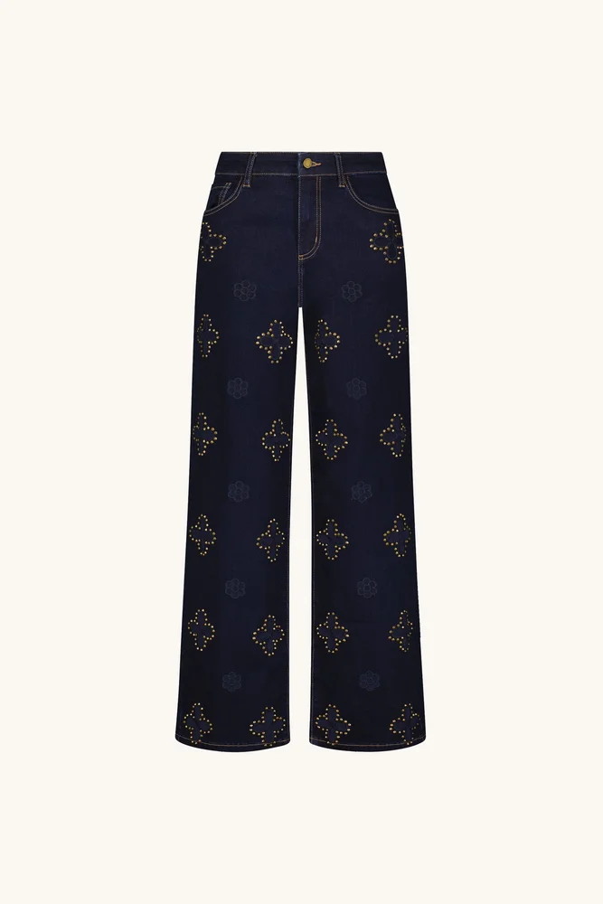 Kaia Studded High Rise Jean