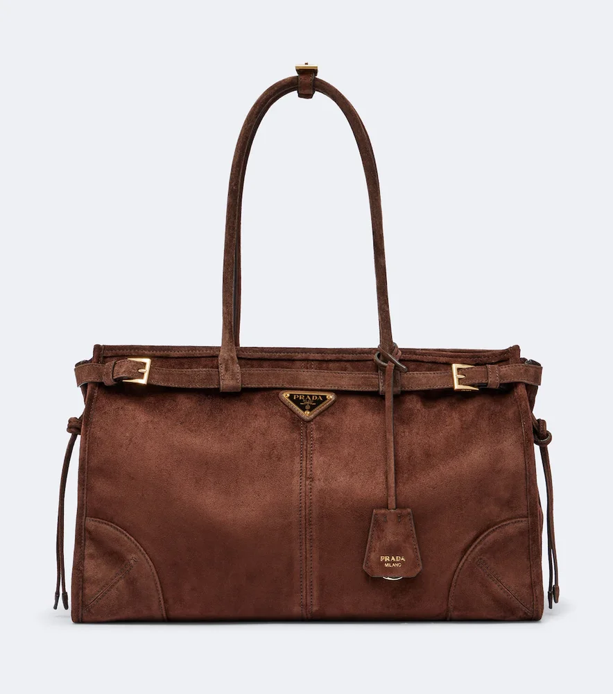 Prada Bonnie Large suede tote bag