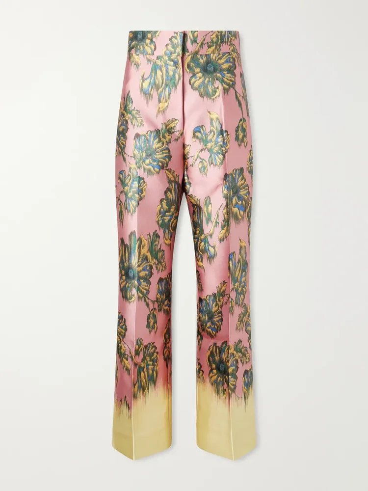 Faye floral-print twill wide-leg pants