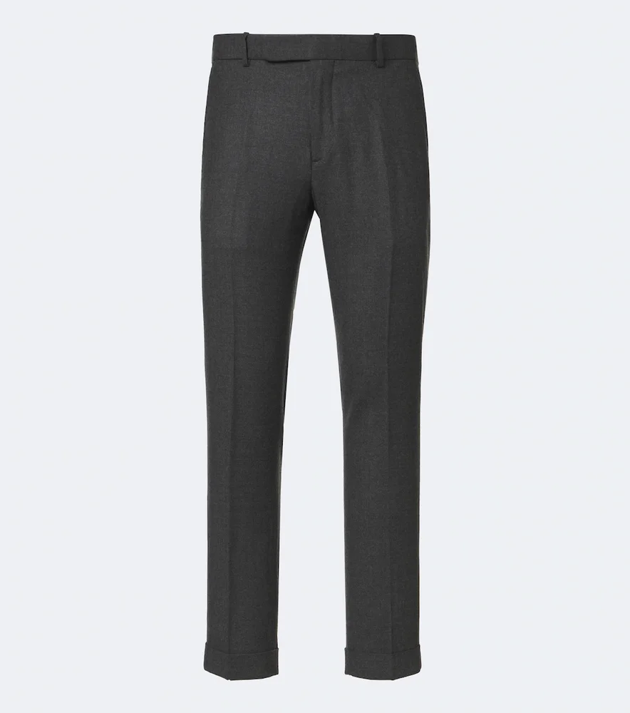 Wool-blend straight pants