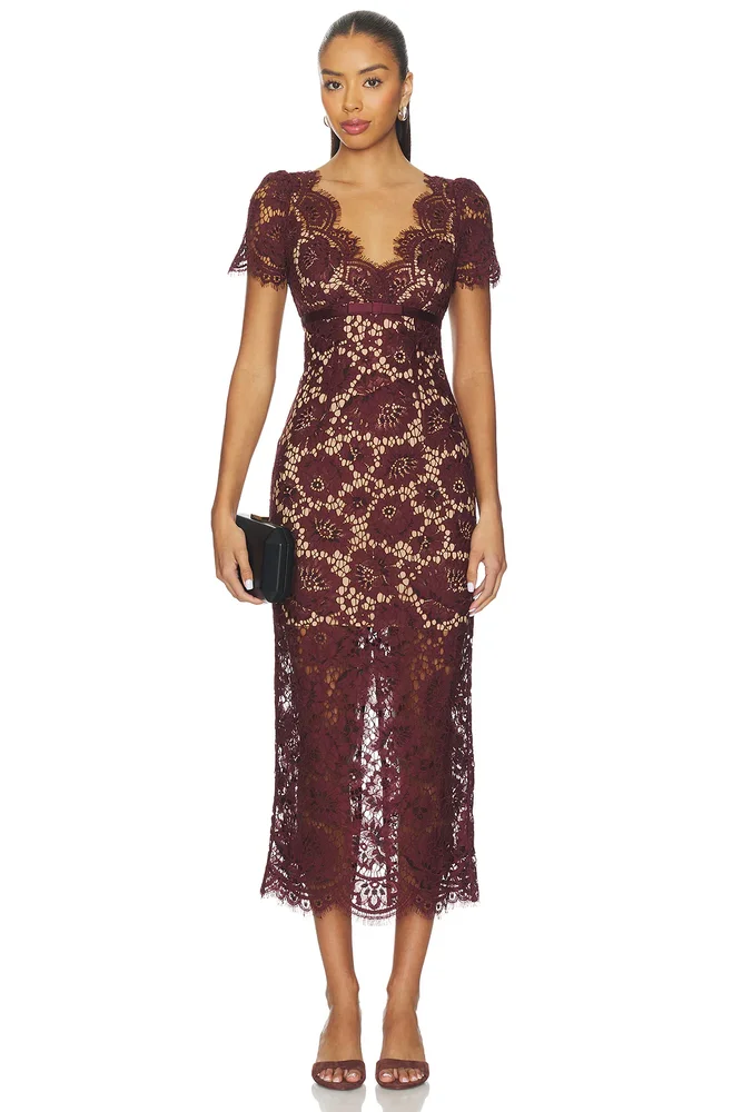 Floral Lace Midi Dress