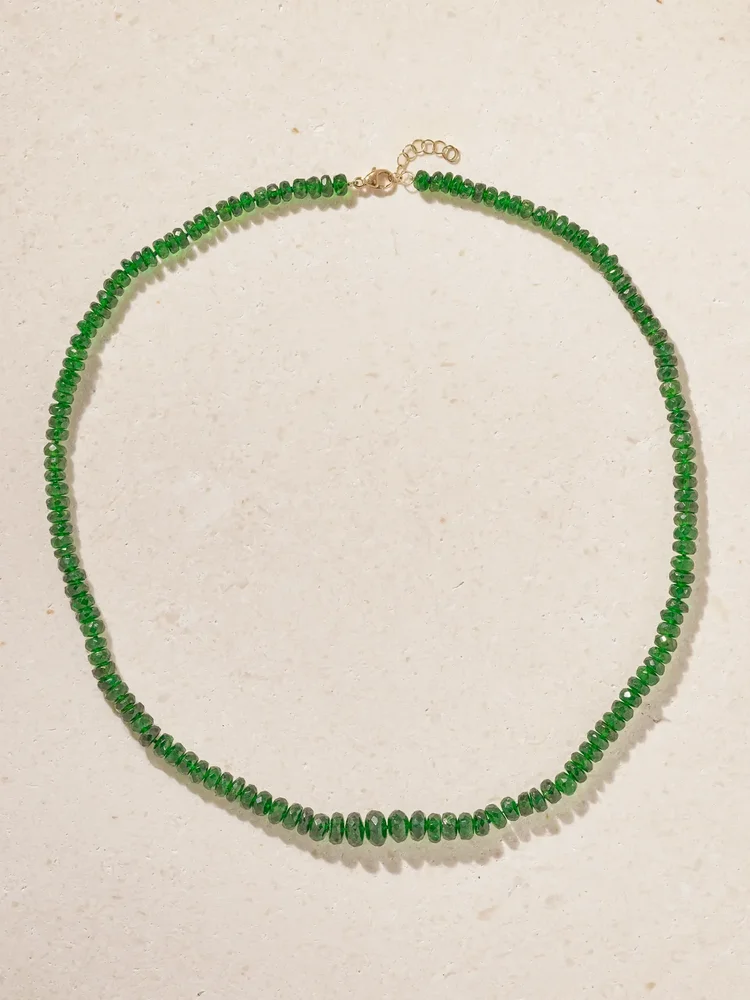 14-karat gold oracle chrome diopside necklace
