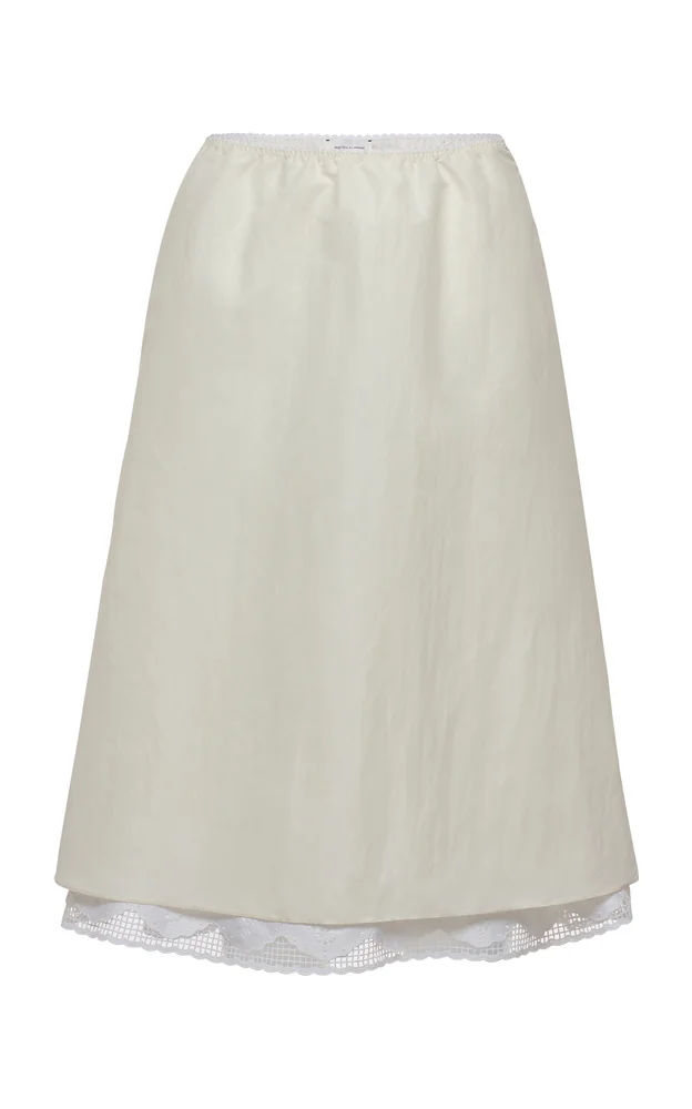 Layered Silk Midi Skirt