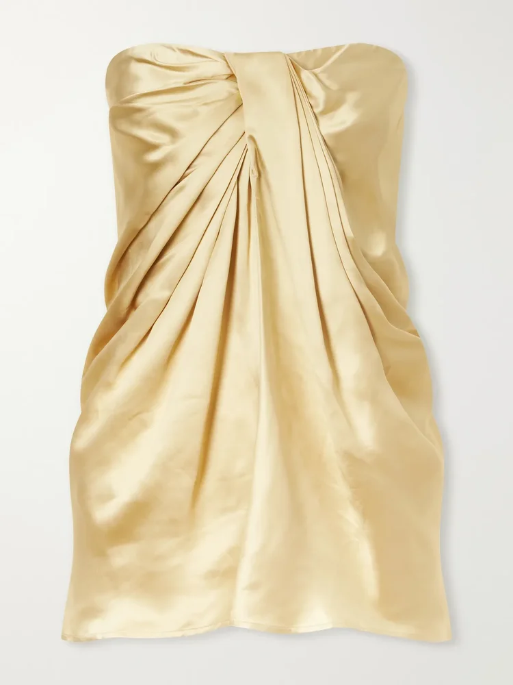 Eden strapless draped satin top