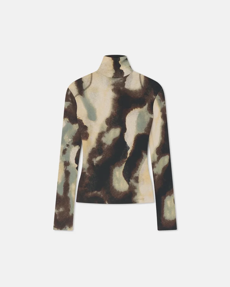 Nayeli - Mesh Jersey Long Sleeved Top - Watercolor Sage