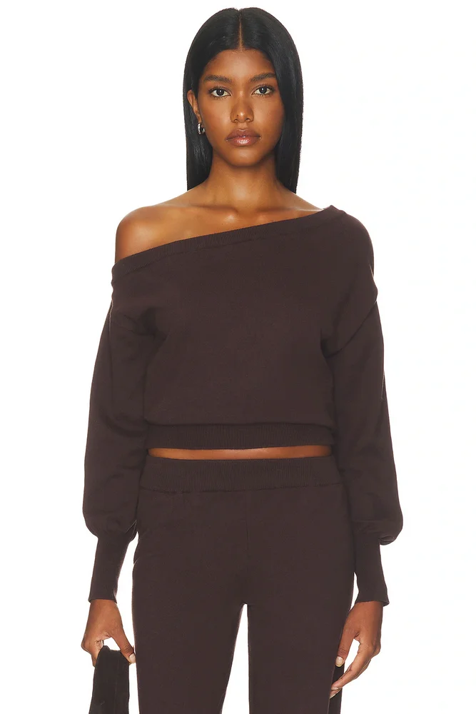 Heather Off Shoulder Knit Top