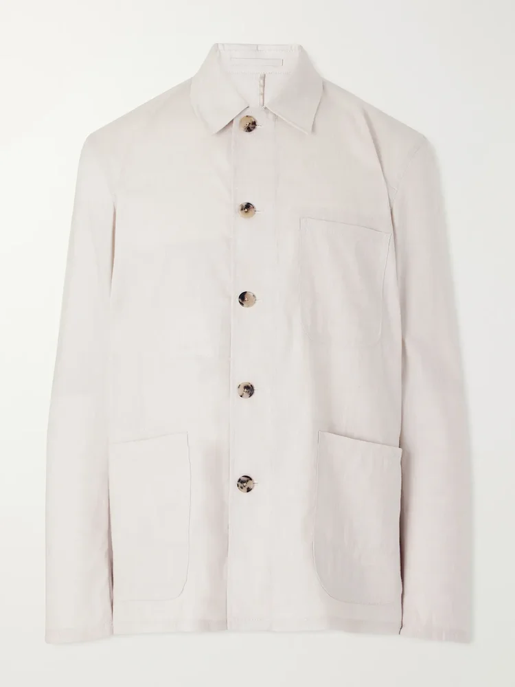 Linen and Wool-Blend Overshirt