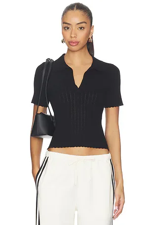 The Jess Pointelle Polo Shirt