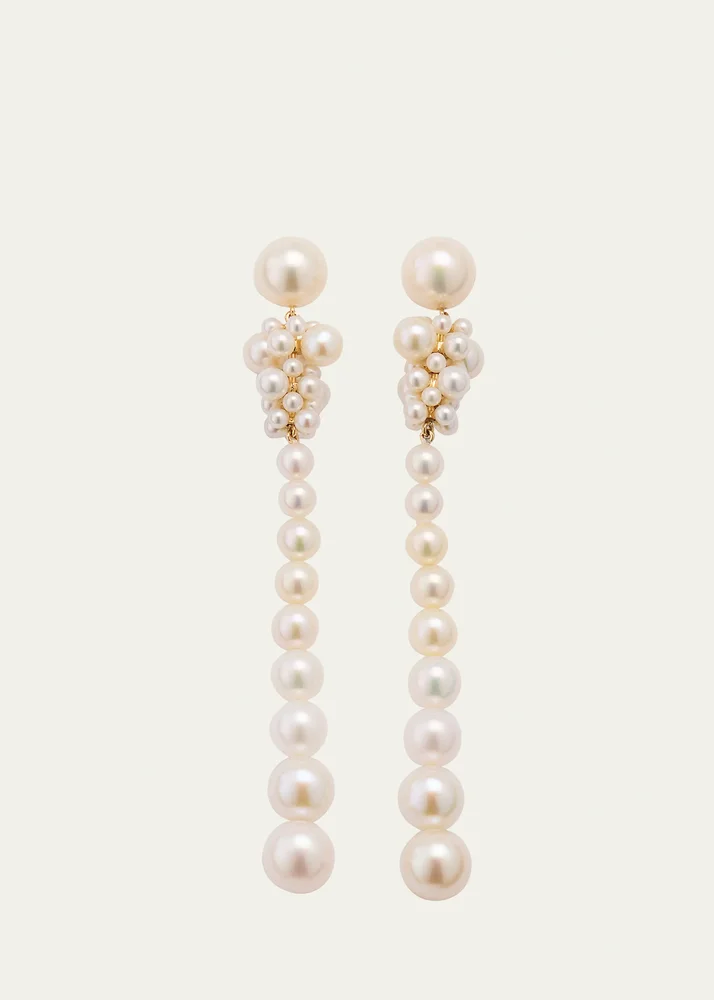 14K Recycled Gold Colona Earrings with Freshwater Pearls