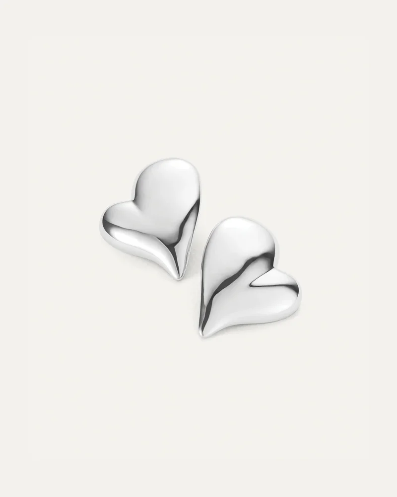 Mega Art Heart Button Earrings