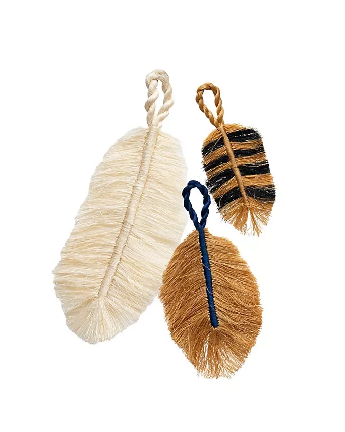 Feather Bag Charms, Set of 3