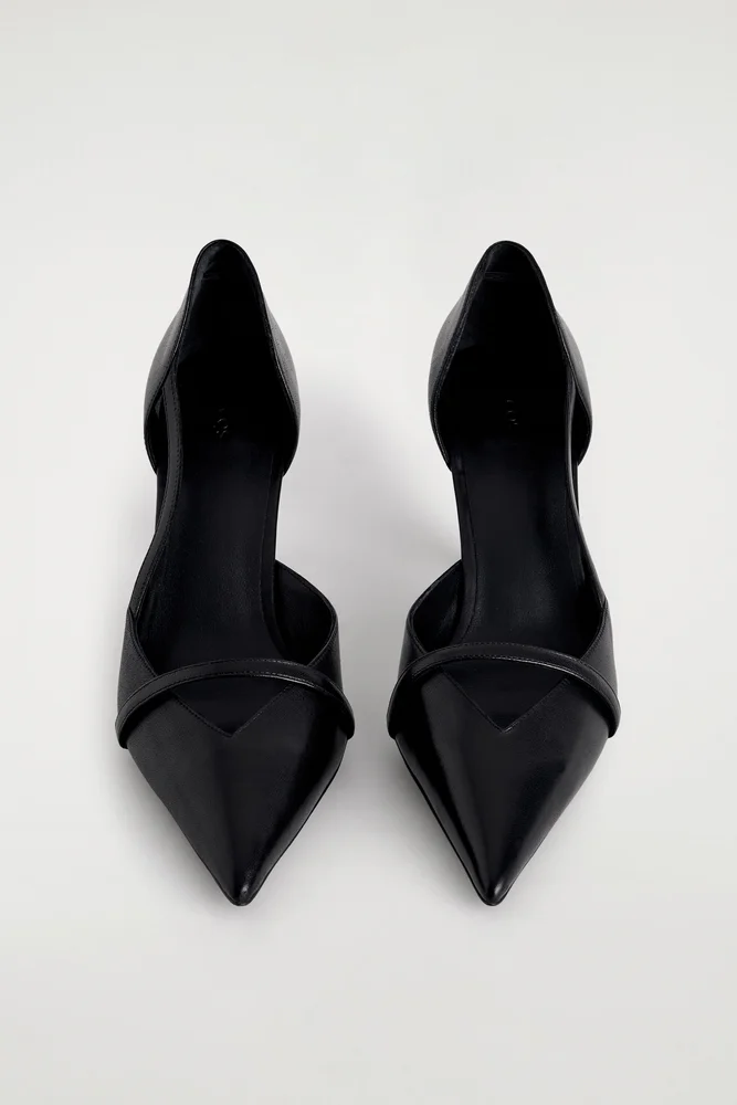 Strap-Detail Leather Pumps