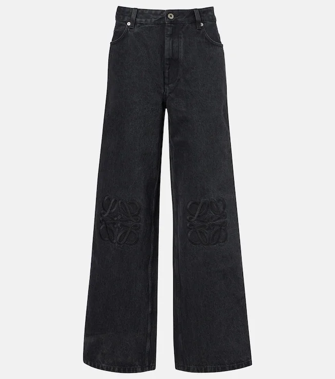 Anagram wide-leg jeans (Black)