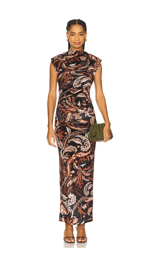 Mock Neck Midi Dress