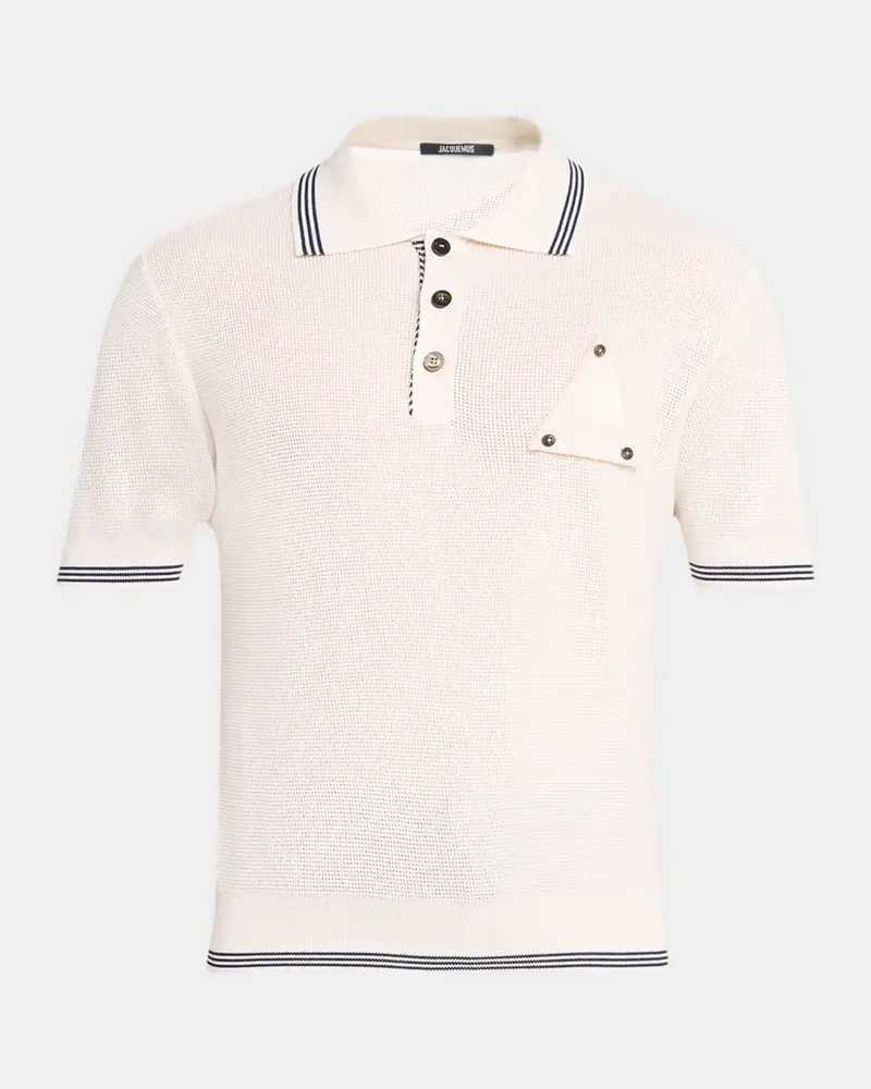 Men's Silk and Cotton Mesh Polo Shirt