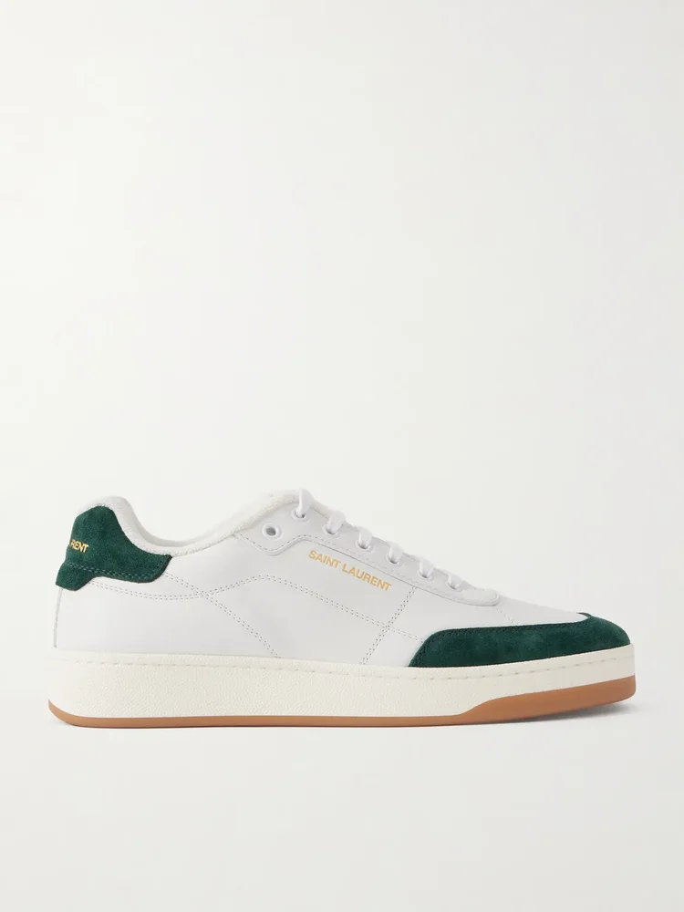 SL/61 Suede-Trimmed Leather Sneakers