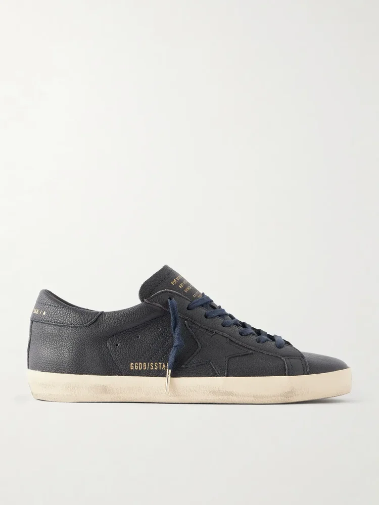 Super-Star Distressed Full-Grain Leather Sneakers